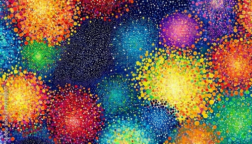 Pointillist Symphony: Background Crafted with Tiny Dots of Color 