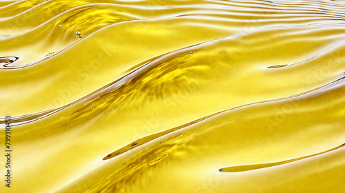 Abstract golden surface from oil liquid spill resembling dunes. AI generative.