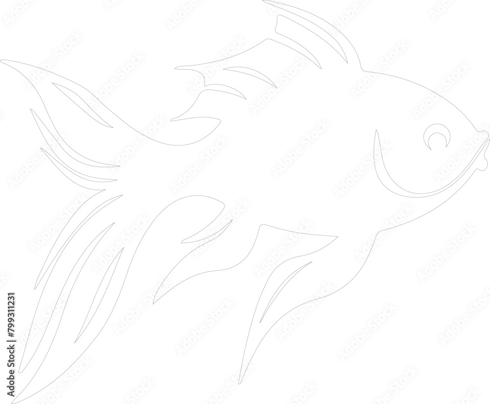 goldfish outline goldfish outline