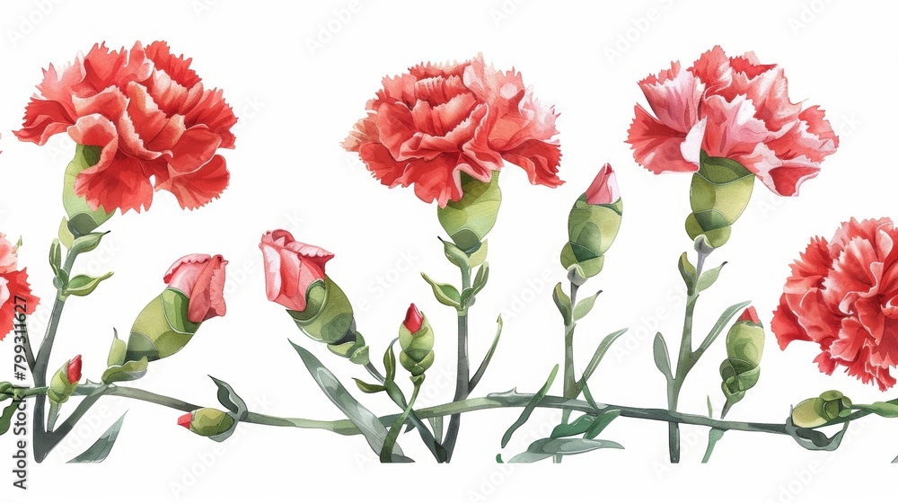 Obraz premium Vibrant Spring Floral Bouquet on White Background Generative AI