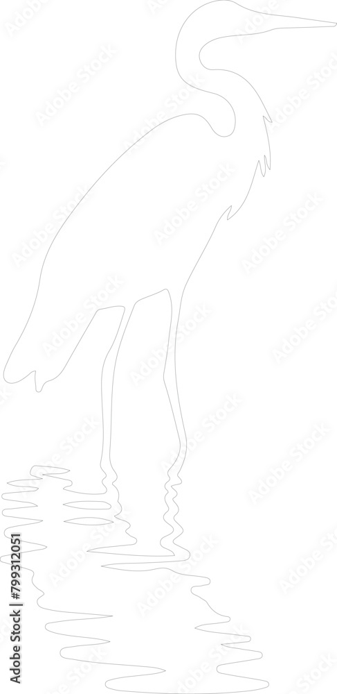 Obraz premium great egret outline
