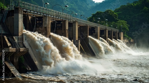 A photo of a hydroelectric dam located in a valley in the Swiss Alps