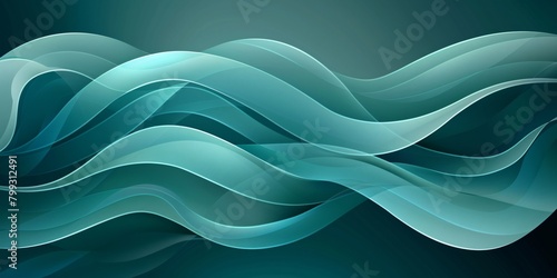 Waves of teal and navy on a modern abstract background, suggesting motion