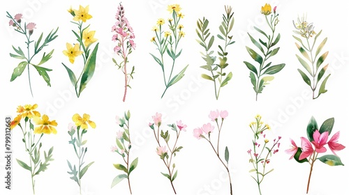 Botanic Garden Floral Arrangement with Pink and Yellow Flowers Generative AI