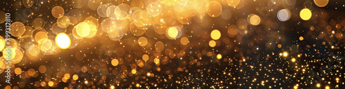 Golden Bokeh Lights and Sparkles Background