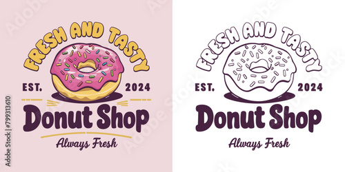 fresh and tasty donut shop, 2024 National Doughnut Day vector design