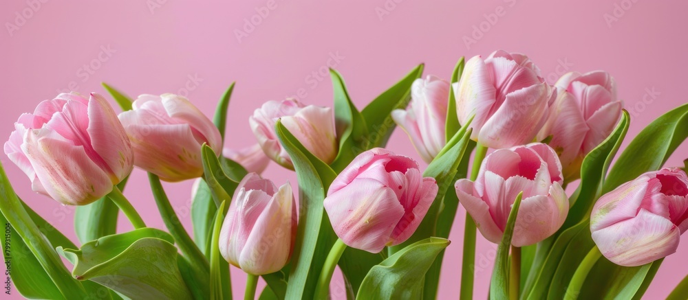 Background of beautiful blooming pink tulips. Background of beautiful blooming pink tulips.