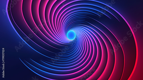 Abstract Neon Vortex With Glowing Pink and Blue Swirls