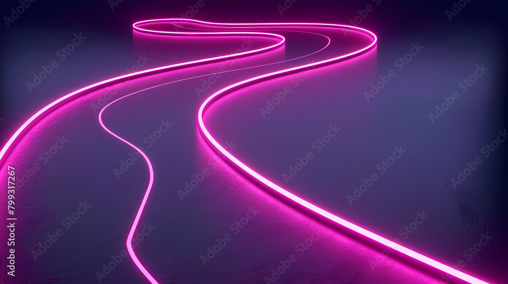 Neon Glow Pathway in Dark Ambience Neon Glow Pathway in Dark Ambience