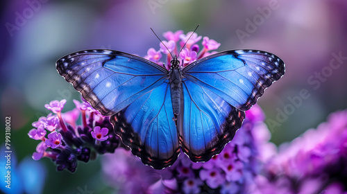 blue butterfly, butterfly, blue wings, nature, insect, vibrant colors, close-up, macro, nature, blue morpho butterfly © Andreas