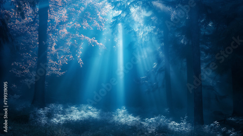 Dark forest  light rays  trees  woods  sunlight  nature  mysterious  atmospheric  shadows  enchanted  eerie  mystical  foggy  gloomy  magical  ambiance  serene  ethereal  tranquil  dusk