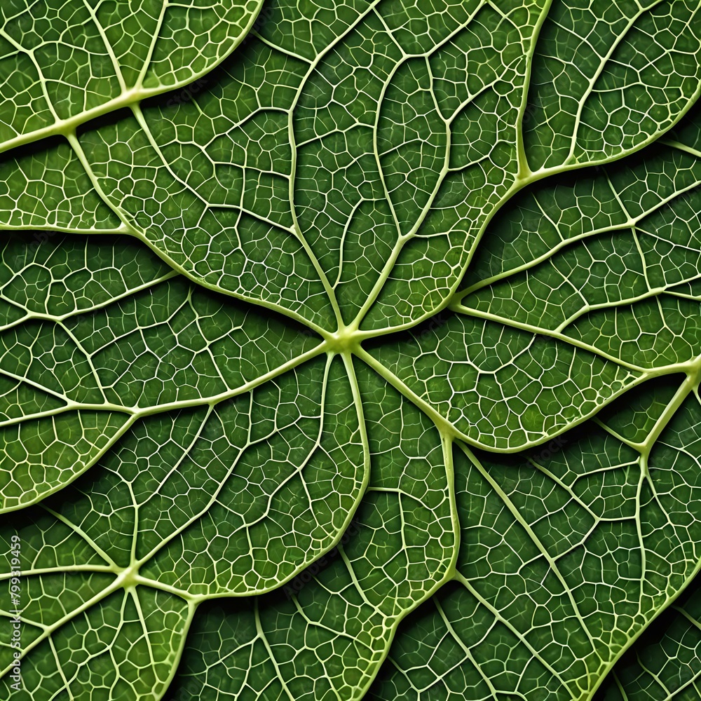 Fototapeta premium A close up view of a green leaf created with Generative AI technology.
