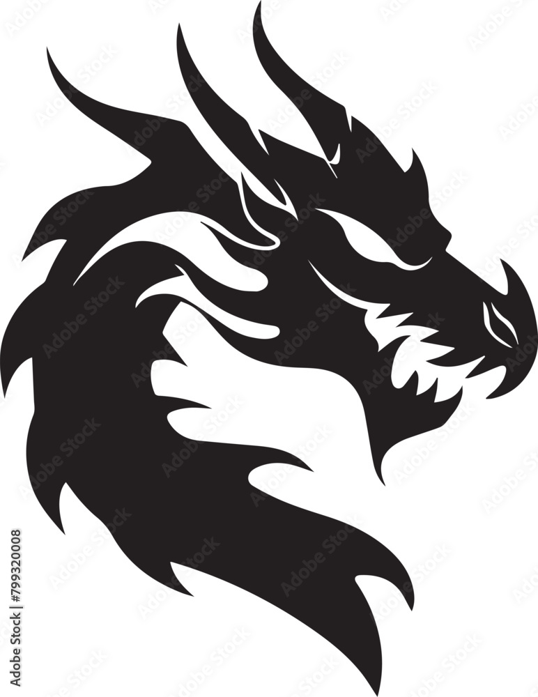 Black dragon silhouette offering a variety of dynamic poses and styles ideal for mythical or fantasy themes Black dragon silhouette offering a variety of dynamic poses and styles ideal for mythical or fantasy themes