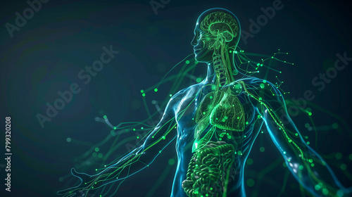 nerves, lymphatic system, nervous system, anatomy, biology, medical, health, science, neurons, dendrites, axons, nerve fibers, ganglia, synapses, myelin sheath, central nervous system