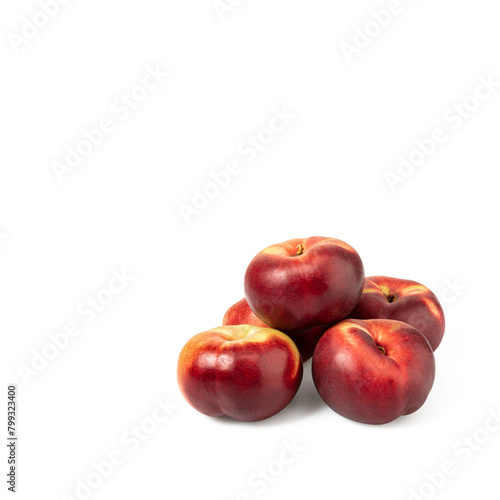 Set of fresh five whole plum fruit isolated on white background. clipping path included.