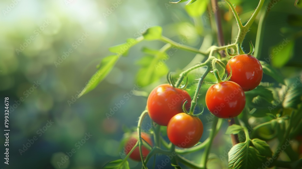Ripe Cherry Tomatoes on Vine
