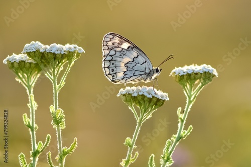 flowers and butterfly in natural life photo