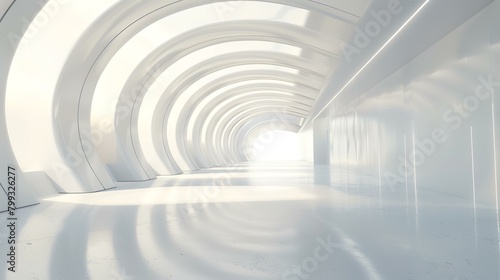 Abstract architecture background, empty open space interior. 3d render illustration