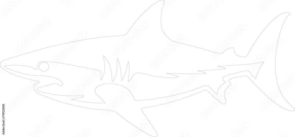 mako shark outline mako shark outline