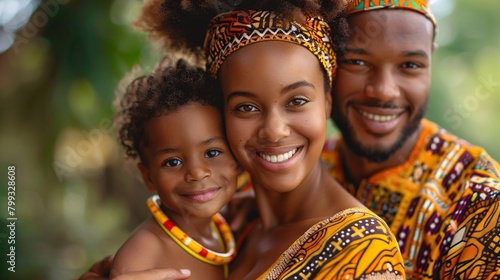 portrait of African family in ethnic clothes 