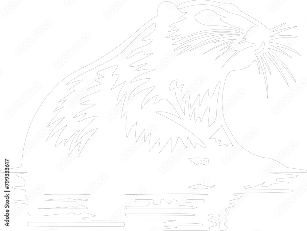North American beaver outline North American beaver outline
