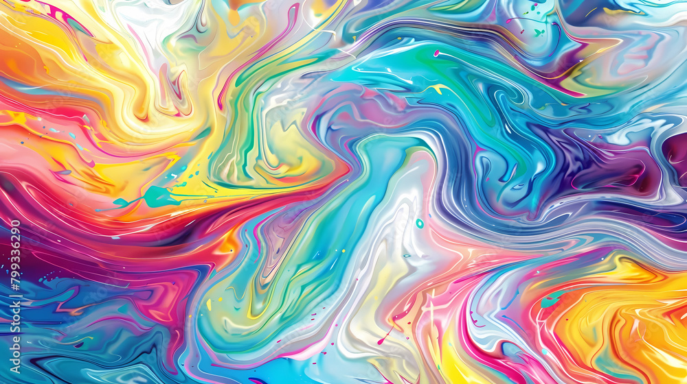 Vivid Swirls of Color in Fluid Art Painting Vivid Swirls of Color in Fluid Art Painting