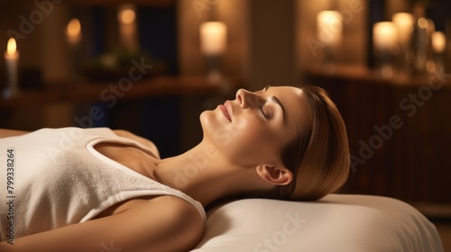 Woman relaxing at a luxurious spa