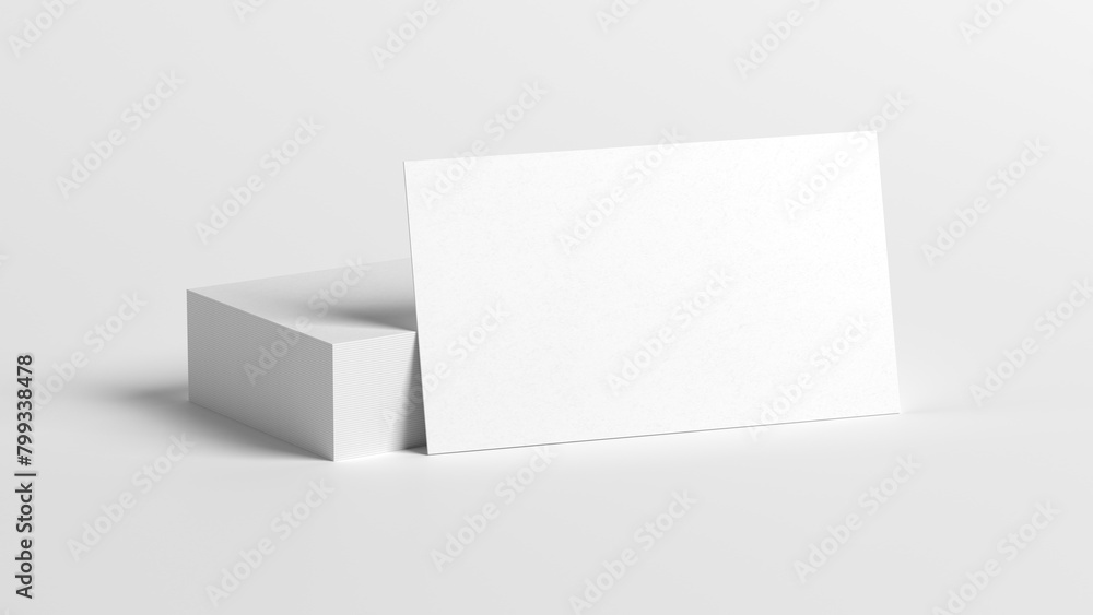 Business card mockup. White color. 3.5 x 2 in. 89 x 51 mm. 3d illustration. Business card mockup. White color. 3.5 x 2 in. 89 x 51 mm. 3d illustration.