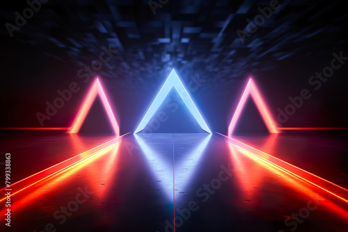 Futuristic Neon Triangle Lights