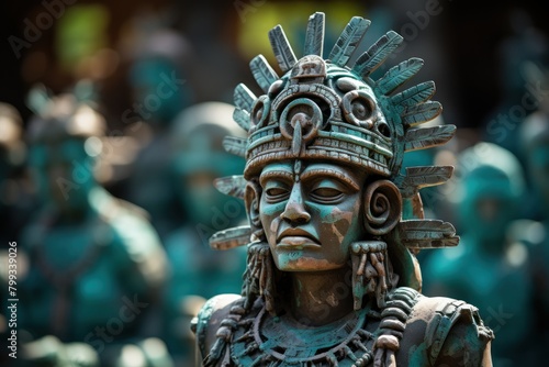 Detailed Sculpture of an Ancient Warrior