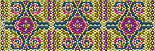 Fotografi Seamless vector, featuring a moorish pattern with interlocking ogee shapes arranged in rows