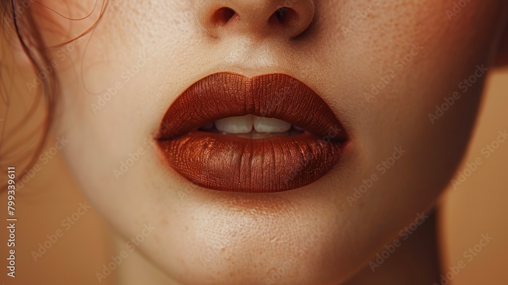 Obraz premium Close up shot photo of a woman lips