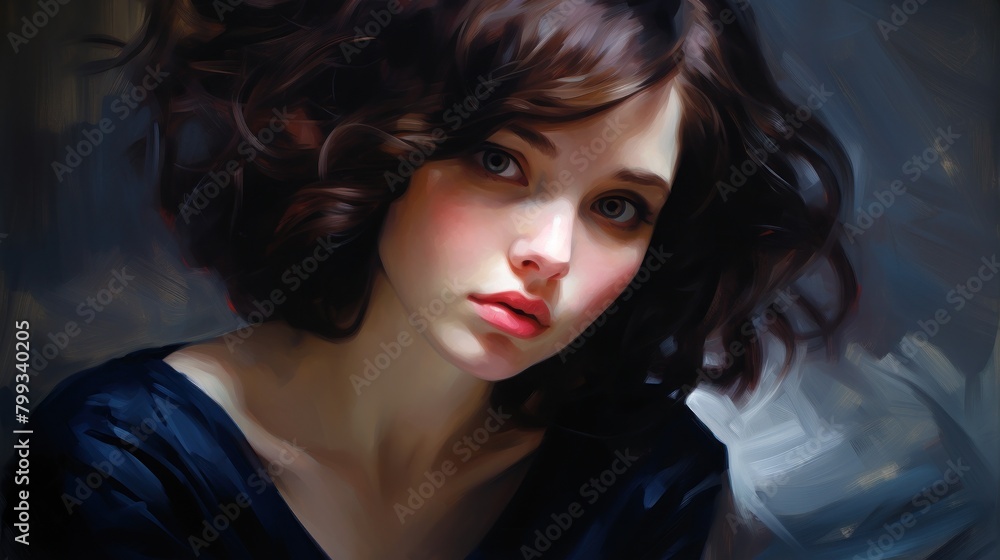 Portrait of a Young Woman in Blue Portrait of a Young Woman in Blue