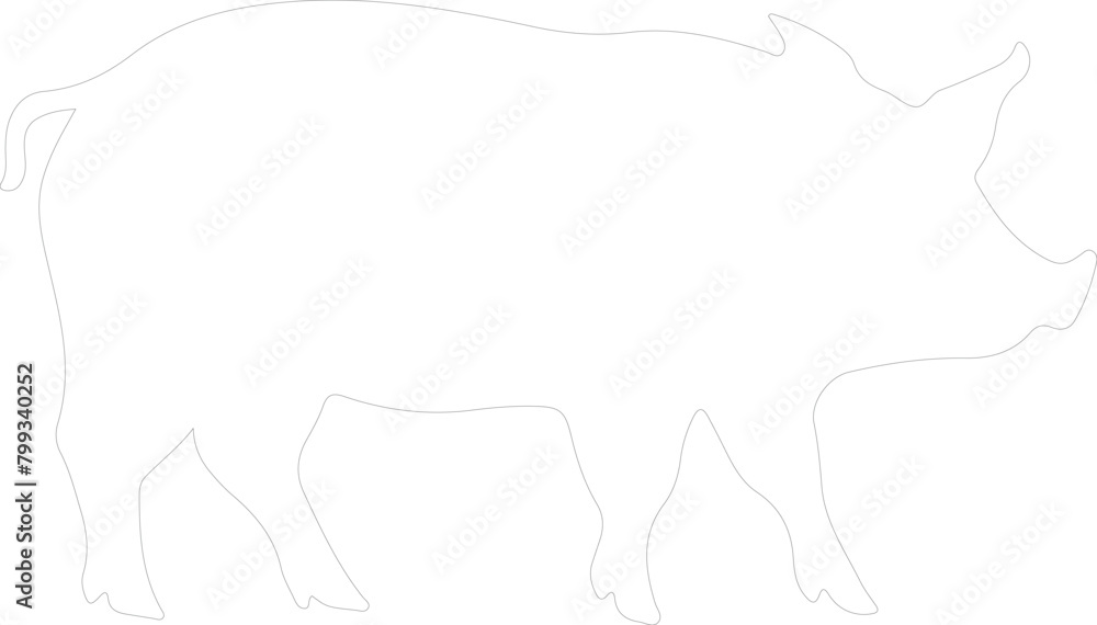 pig outline pig outline