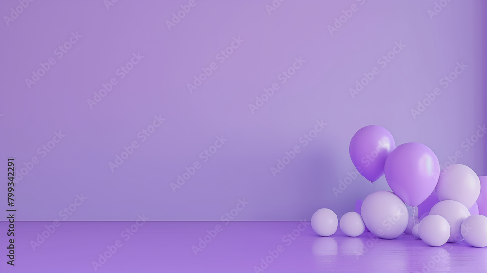 3d rendering of colorful purple background wall with birthday party decoration, purple colors, empty wall mock up, birthday invitation, greeting card 3d rendering of colorful purple background wall with birthday party decoration, purple colors, empty wall mock up, birthday invitation, greeting card