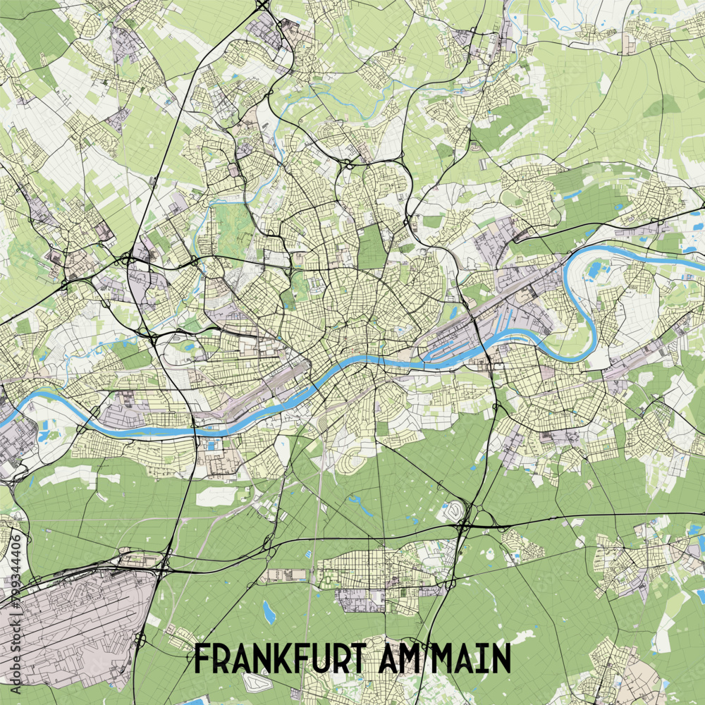 Frankfurt, Germany map poster art Frankfurt, Germany map poster art