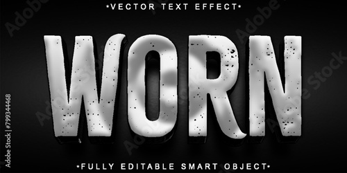 Worn Vector Fully Editable Smart Object Text Effect © HUMA