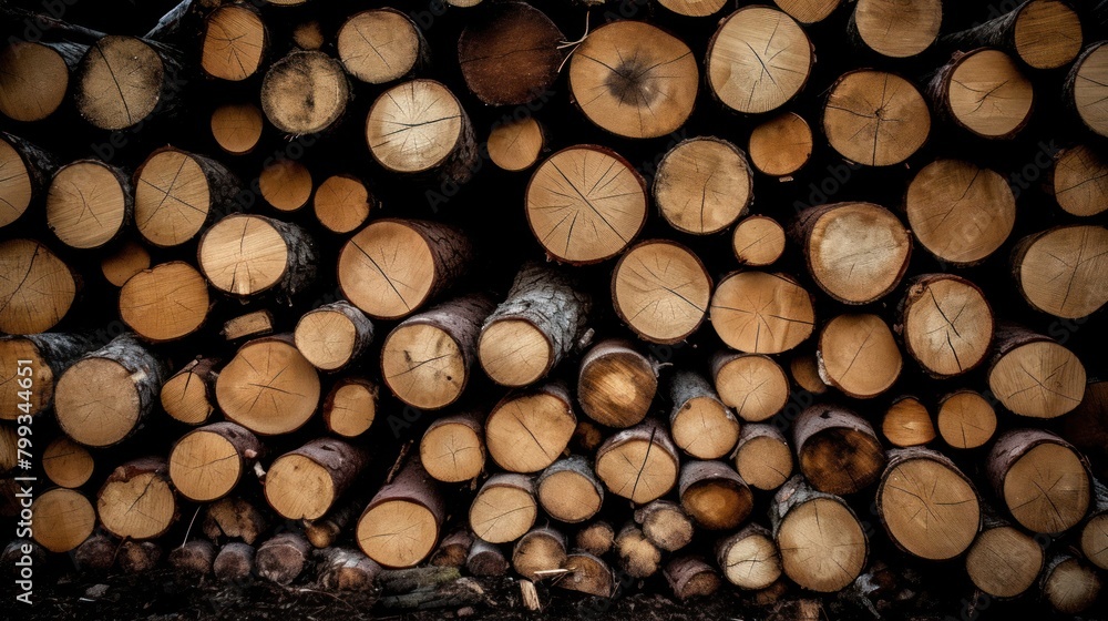 Stacked Logs in Natural Woodpile Texture Stacked Logs in Natural Woodpile Texture