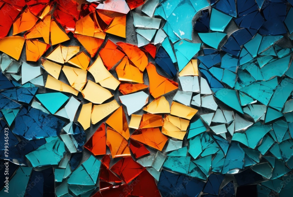 Colorful Broken Glass Mosaic