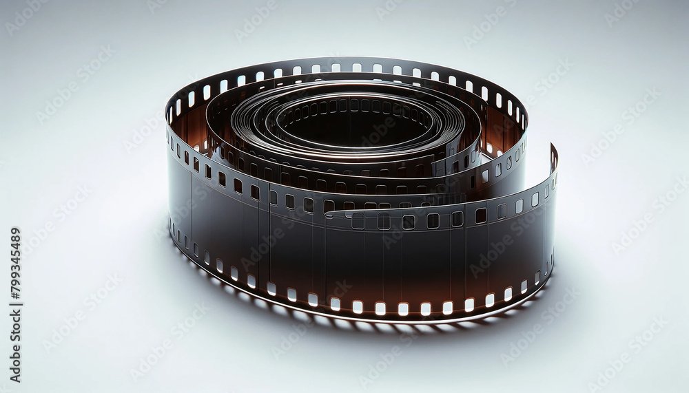 photographic filmstrip reel isolated on white background. 