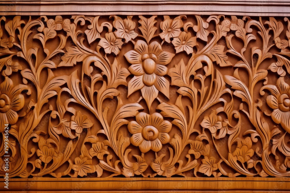 Intricate Wooden Carving Detail