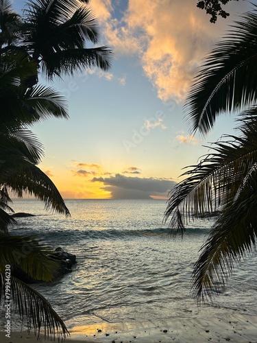 Sunset view of beach