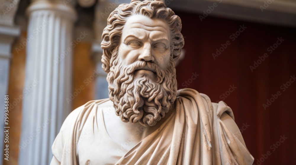 Statue of a Bearded Philosopher in Classical Attire