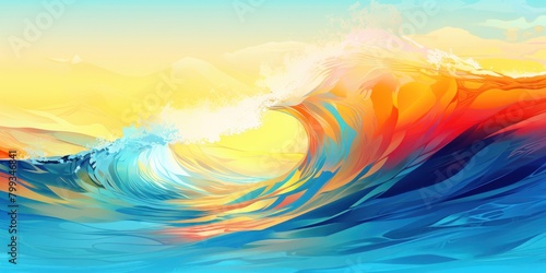 Colorful Abstract Ocean Wave