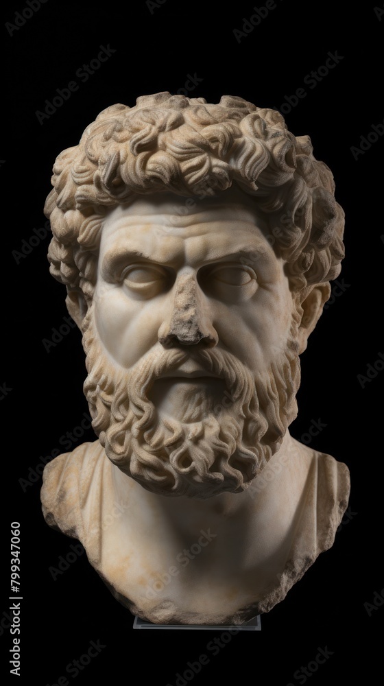 Ancient marble bust of a bearded man