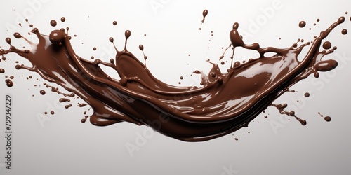 Dynamic chocolate splash on a smooth background