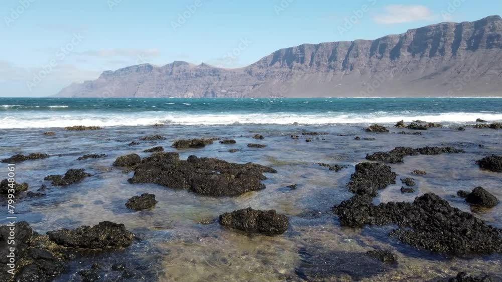 plage de la caleta de Famara, lanzarote, canaries, espagne plage de la caleta de Famara, lanzarote, canaries, espagne