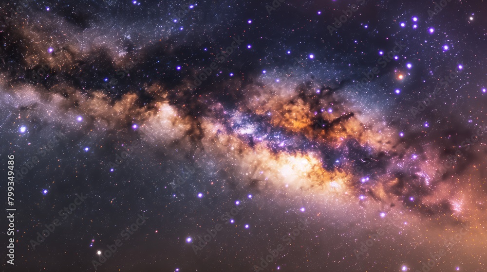 Majestic Night Sky Filled With Countless Stars and Cosmic Clouds Majestic Night Sky Filled With Countless Stars and Cosmic Clouds