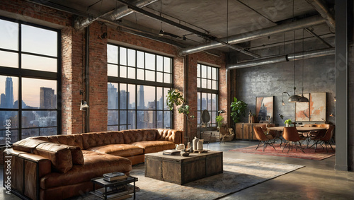 tasteful and sophisticated soft urban loft living room © The A.I Studio