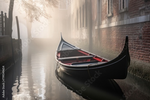 Misty Morning in Venice with a Traditional Gondola © Balaraw